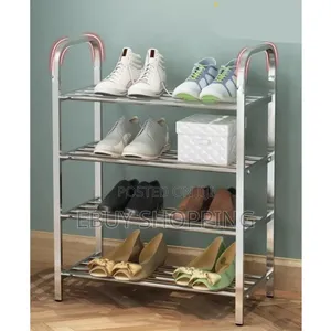 Easy-Assemble 4 Layer Heavy-Duty Metal Shoe Shelf