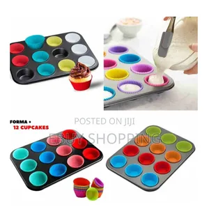 12-Cup Muffin Top Pan Silicone Liner Combo – Perfect for Bakery