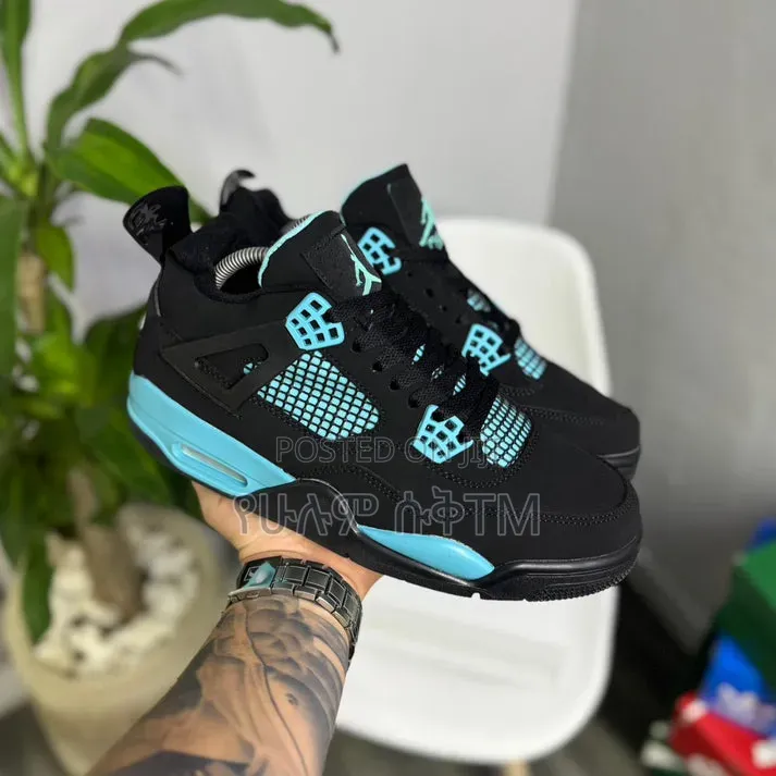 Nike Air Jordan 4 Retro Mid X Tiffany 'Black/Blue' Men's Shoes
