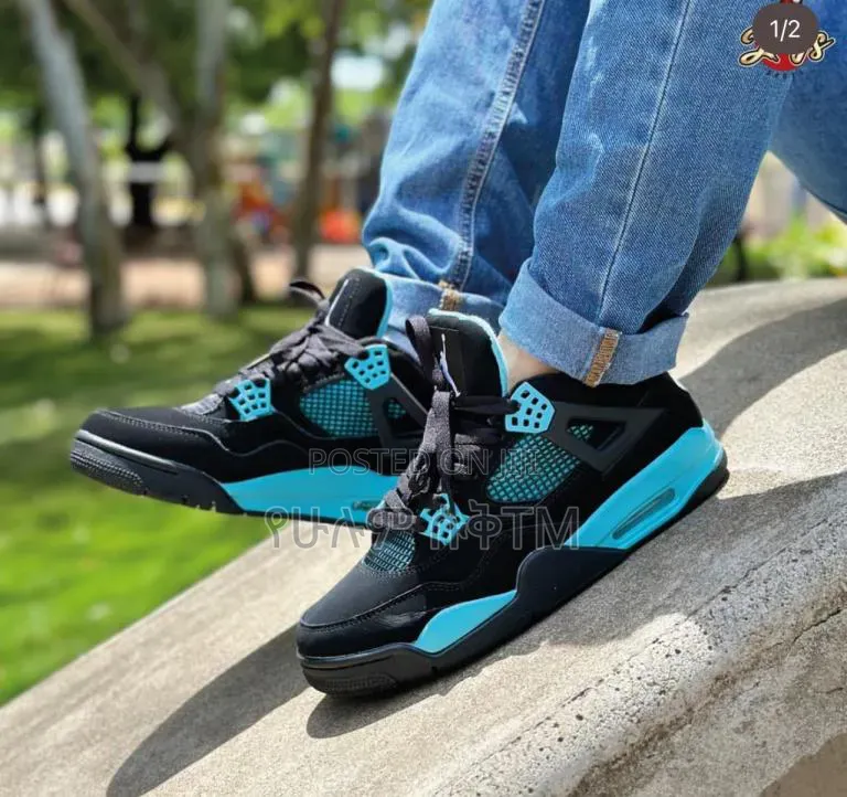 Nike Air Jordan 4 Retro Mid X Tiffany 'Black/Blue' Men's Shoes