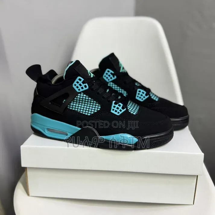 Nike Air Jordan 4 Retro Mid X Tiffany 'Black/Blue' Men's Shoes