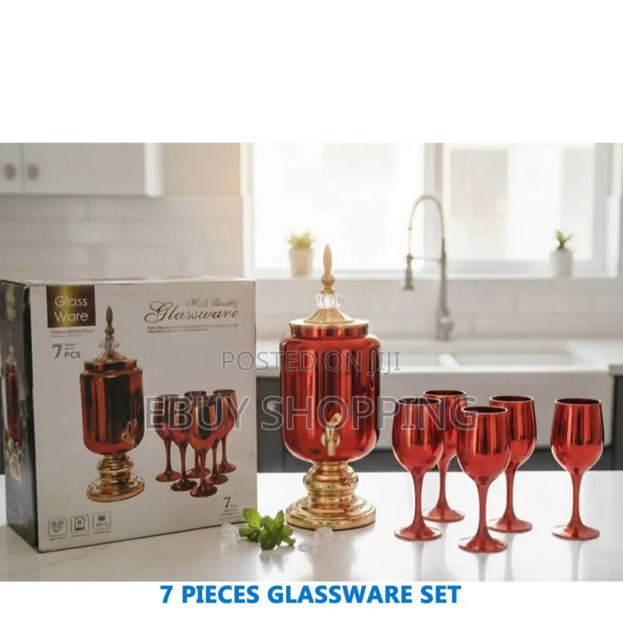 Sophisticated Amber Tint Drink Dispenser With Decorative Finial