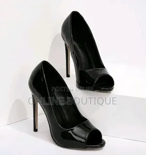 Black Open Toe Stiletto High Heel
