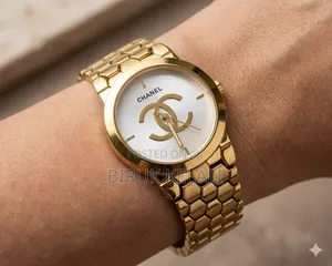Chanel Brand Gold-Tone Women's Wristwatch, Featuring a Distinctive