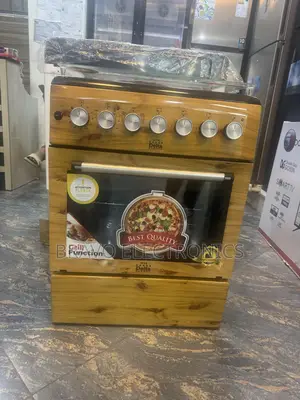 Delta Electric Oven | 4 Burner | Grill, Fan Timer | Wood Design