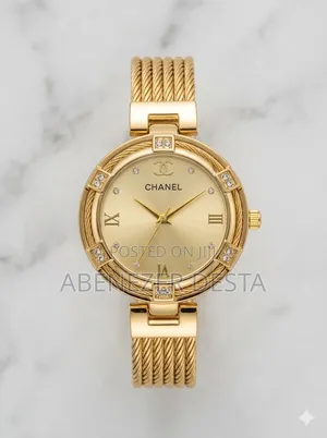 Gold-Tone Chanel Women's Timepiece Featuring a Braided