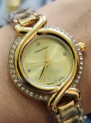 Gold-Tone Calvin Klein Women's Watch, Featuring a Crystal-Embellished
