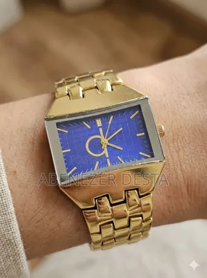 Gold-Blue Calvin Klein (Ck) Women's Watch.
