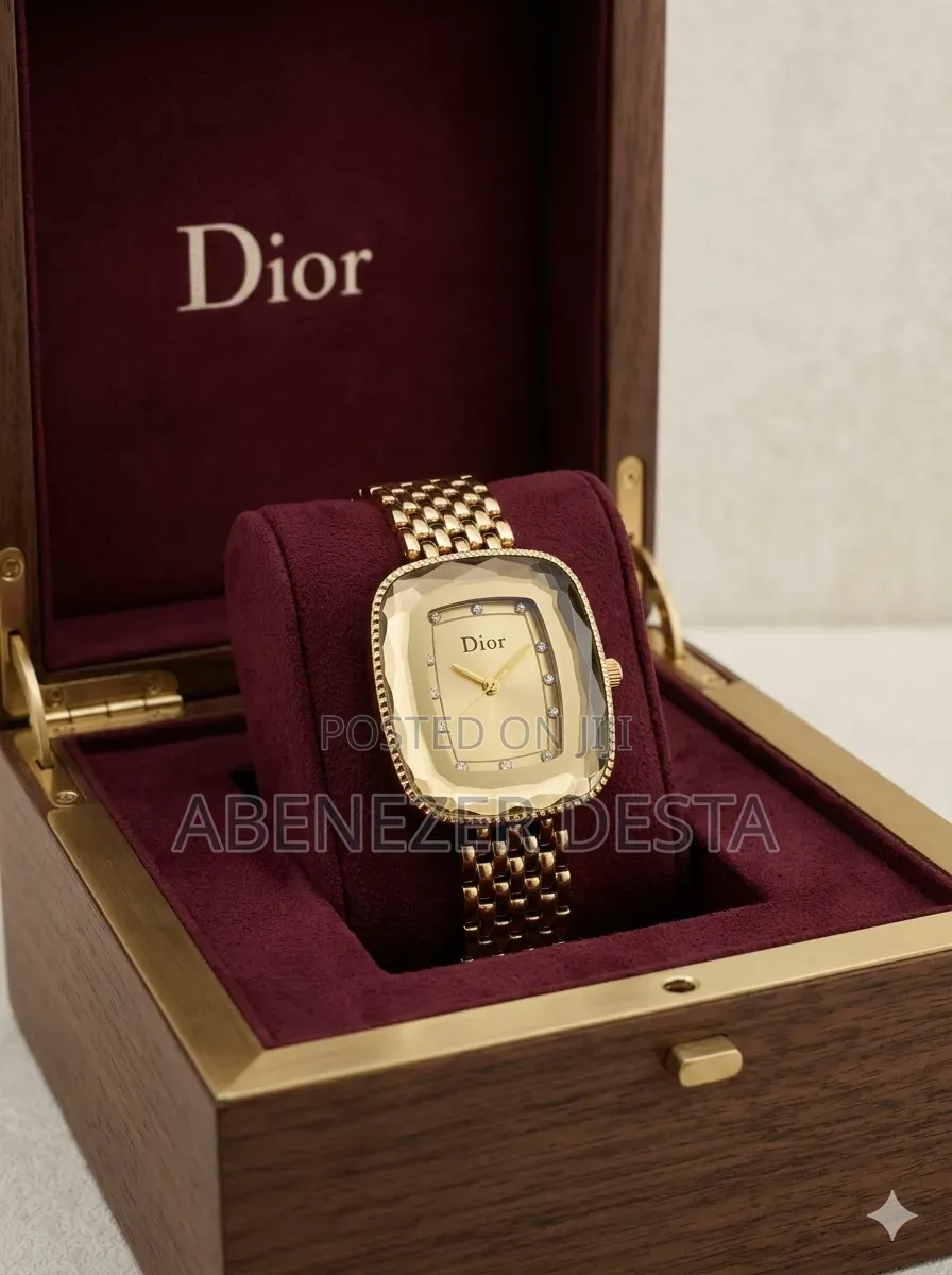 Gold-Colored Dior Women's Watch Features an Analog Display a Stylish