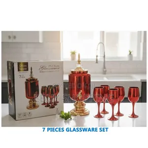 Amber Glow Party Dispenser Matching Glassware Collection