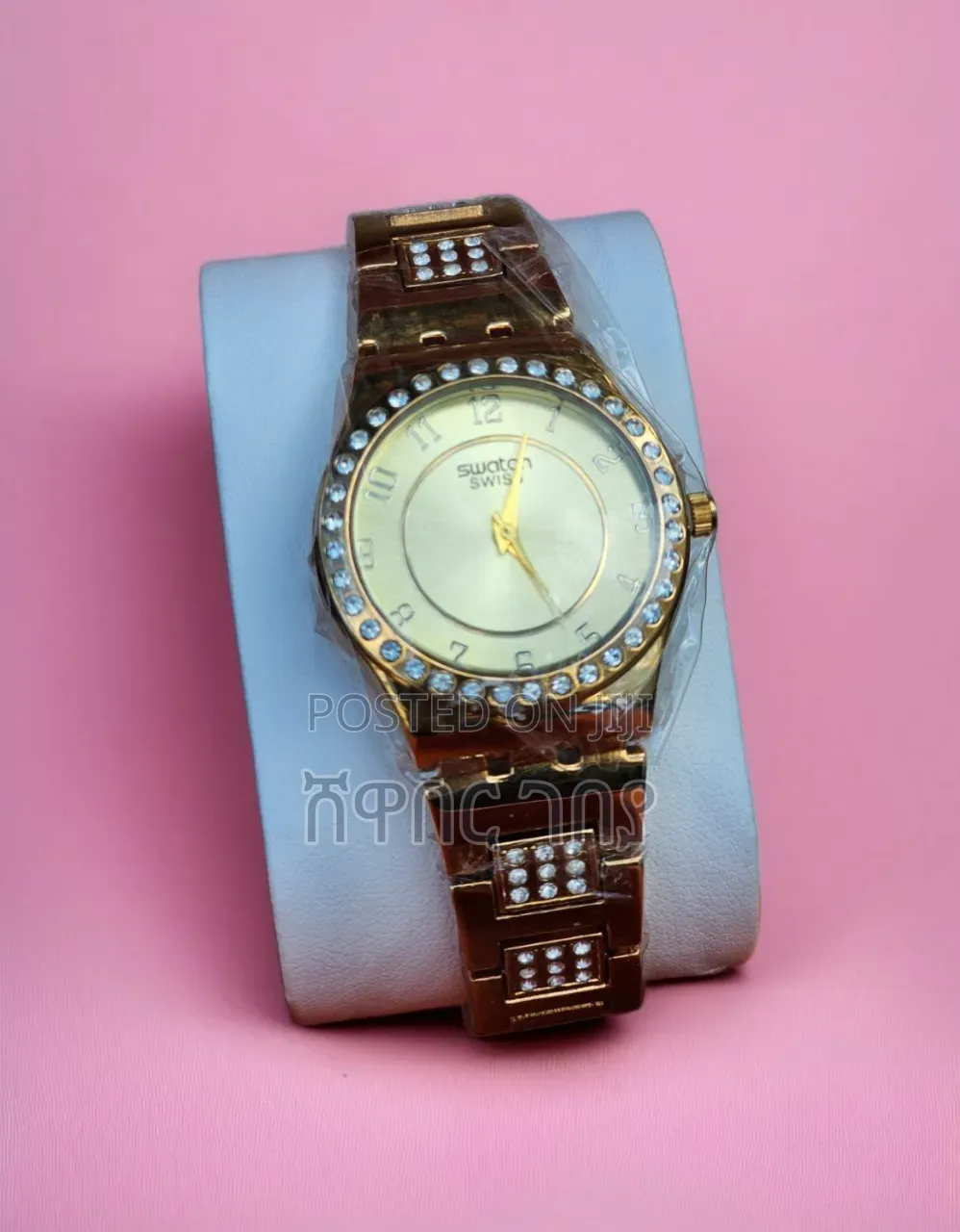 Swatch Gold Women’S Watch With Crystals - Swiss Made