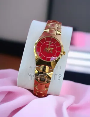 Original Armani Exchange Gold Women's Watch - Red Dial