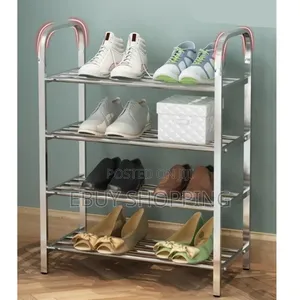 Compact 4-Layer Footwear Shelf for Closet Organization