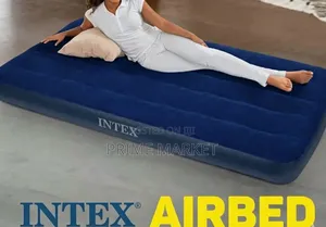 Intex በአየር የሚሞላ ፍራሽ [ 99 * 191 * 22 ሴ.ሜ ] + ከመንፊያው ጋር