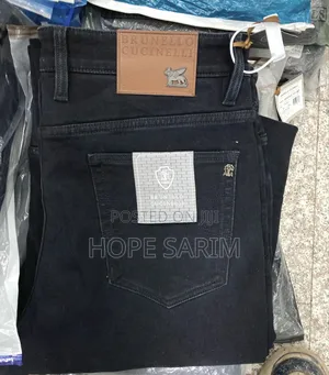 Brunello Cucinelli Men's Luxury Black Jeans