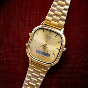 Original Casio Gold Analog Digital Mens Watch - Addis