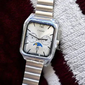 Casio Moon Phase Multi-Dial Silver Watch - Premium MTP Series