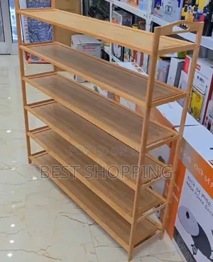 Wood 6 Layer Shoes Rack የእንጨት ጫማ መደርደሪያ