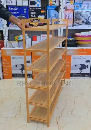 Wood 6 Layer Shoes Rack የእንጨት ጫማ መደርደሪያ