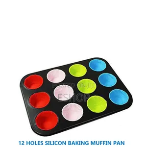 12-cup Muffin Pan With 12 Silicone Liners –Perfect Fit Guaranteed