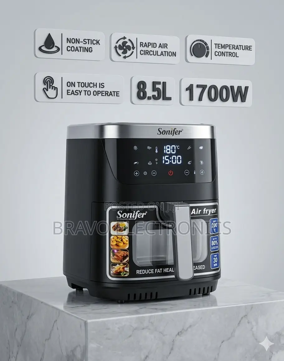 Sonifer 8.5l Air Fryer | Digital | Stainless Steel Body
