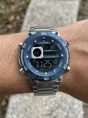 Naviforce Nf9241t Stainless Steel LCD Chronograph Sports Watch.