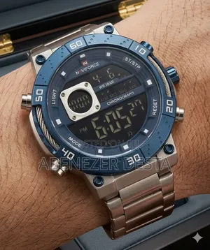 Naviforce Nf9241t Stainless Steel LCD Chronograph Sports Watch.