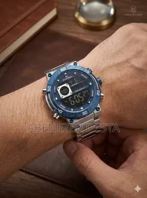 Naviforce Nf9241t Stainless Steel LCD Chronograph Sports Watch.