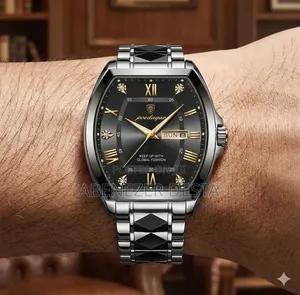 Poedagar 958 Luxury Men's Quartz Watch Featuring a Black