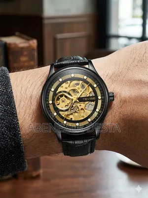 Tevise Brand Automatic Mechanical Watch With a Skeleton Dial Design