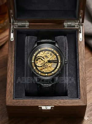 Tevise Brand Automatic Mechanical Watch With a Skeleton Dial Design