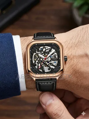 Chenxi Automatic Watch (Model 8810b) Features a Square Rose Gold