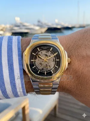 Men's Automatic Mechanical Watch With a Skeleton Dial
