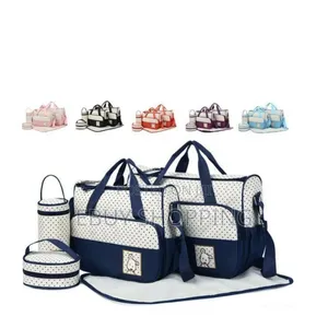 Premium 5-Piece Mummy Baby Bag Set – Large Tote, Handbag,