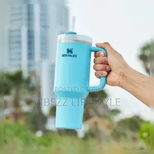 100% Original Stanley Quencher H2.0 Tumbler – 40oz Pool Blue