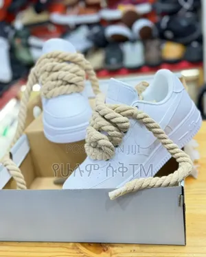 Nike Air Force 1 Low 07 'Triple White Beige Chunky Lace' Men's Shoes
