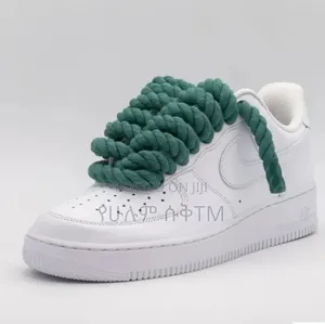 Nike Air Force 1 Low '07 Green Chunky Lace 'Triple White' Men's Shoes