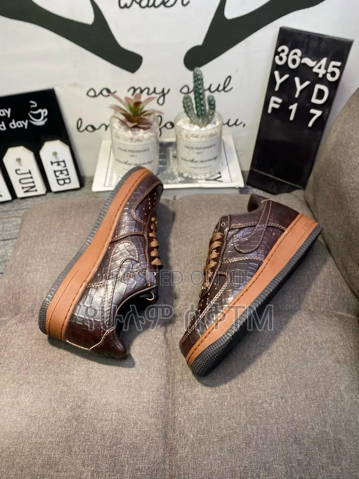 Nike Air Force 1 Low '07 Croc Skin 'Premium Brown' Men's Shoes