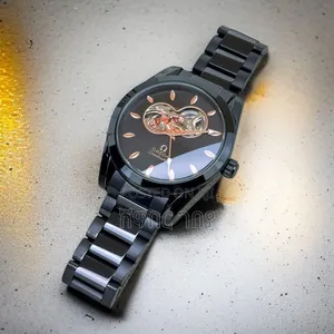Omega Speedmaster Automatic Watch - Black Dial Rose Gold