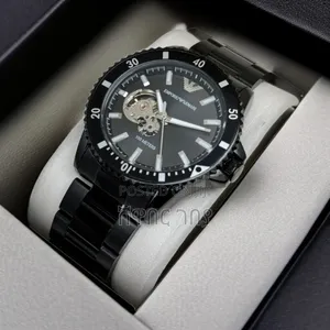 Emporio Armani Automatic Skeleton Watch - Black Diver Style