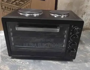 Electric Mini Oven With a 2-Plate Stove on Top.