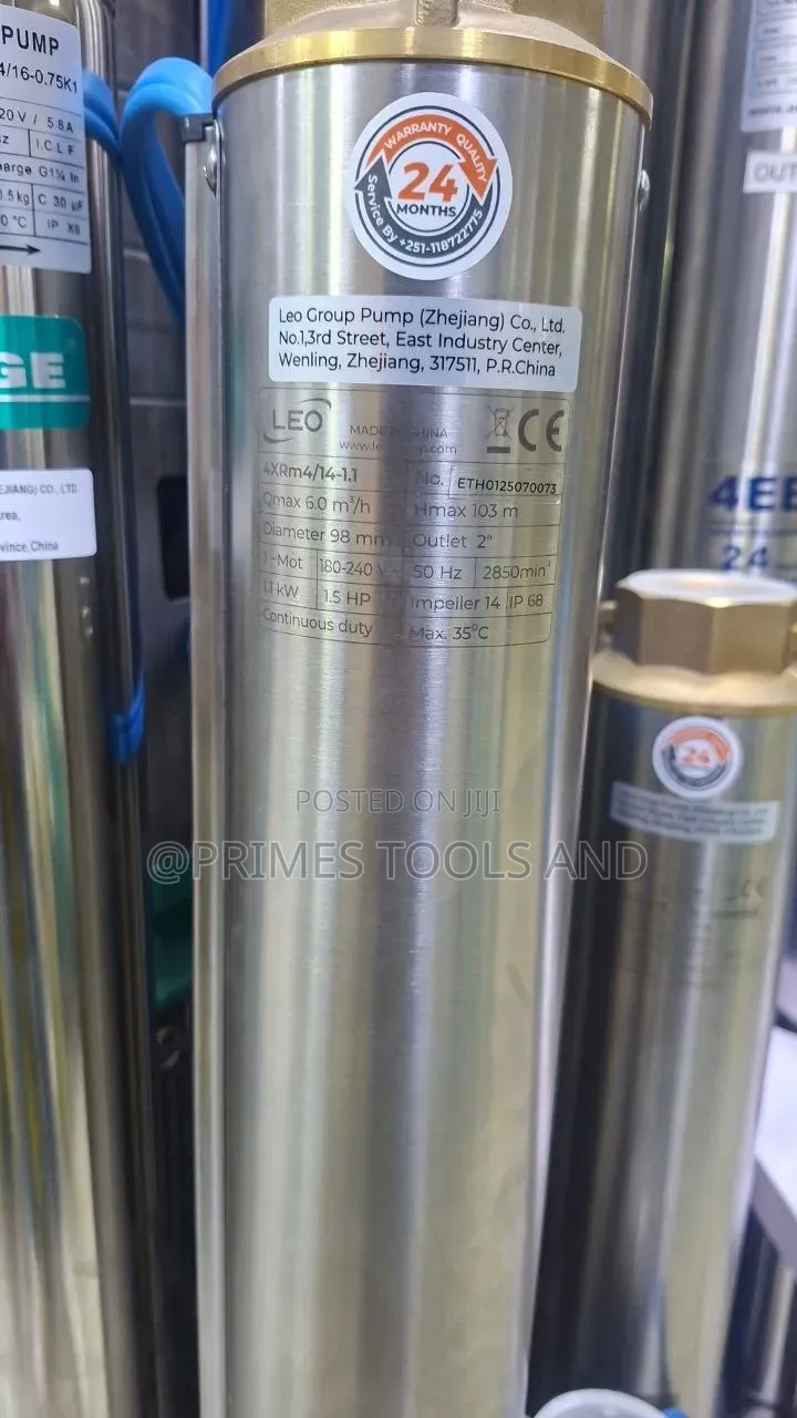 Submersible Deep Well Pump 1.5hp Stainless Steel Borehole