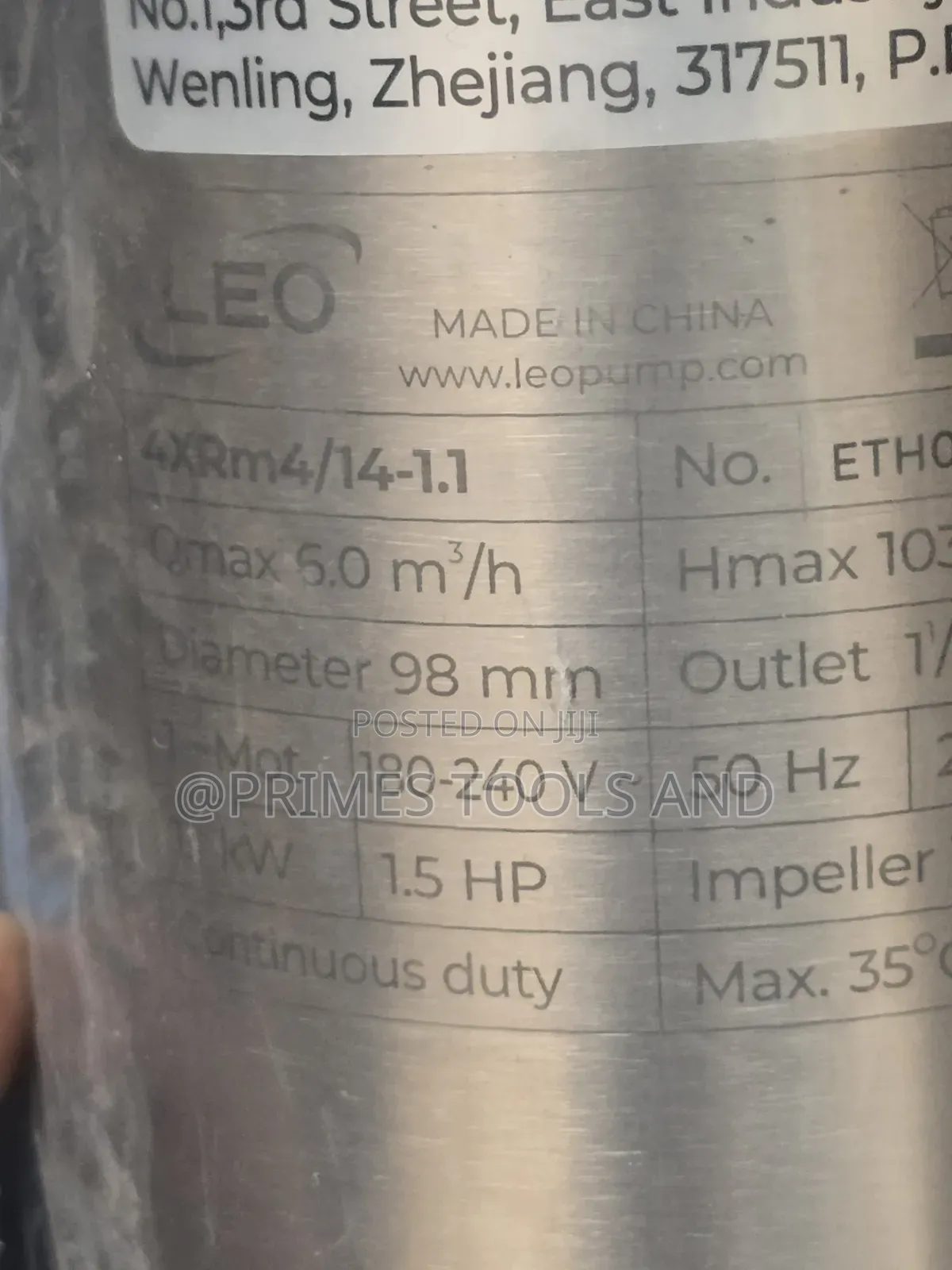 Submersible Deep Well Pump 1.5hp Stainless Steel Borehole