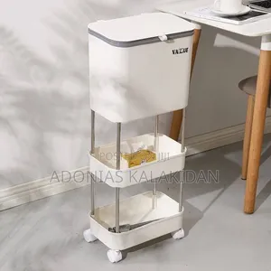 3-layer Kitchen Storage Rack Trash Can