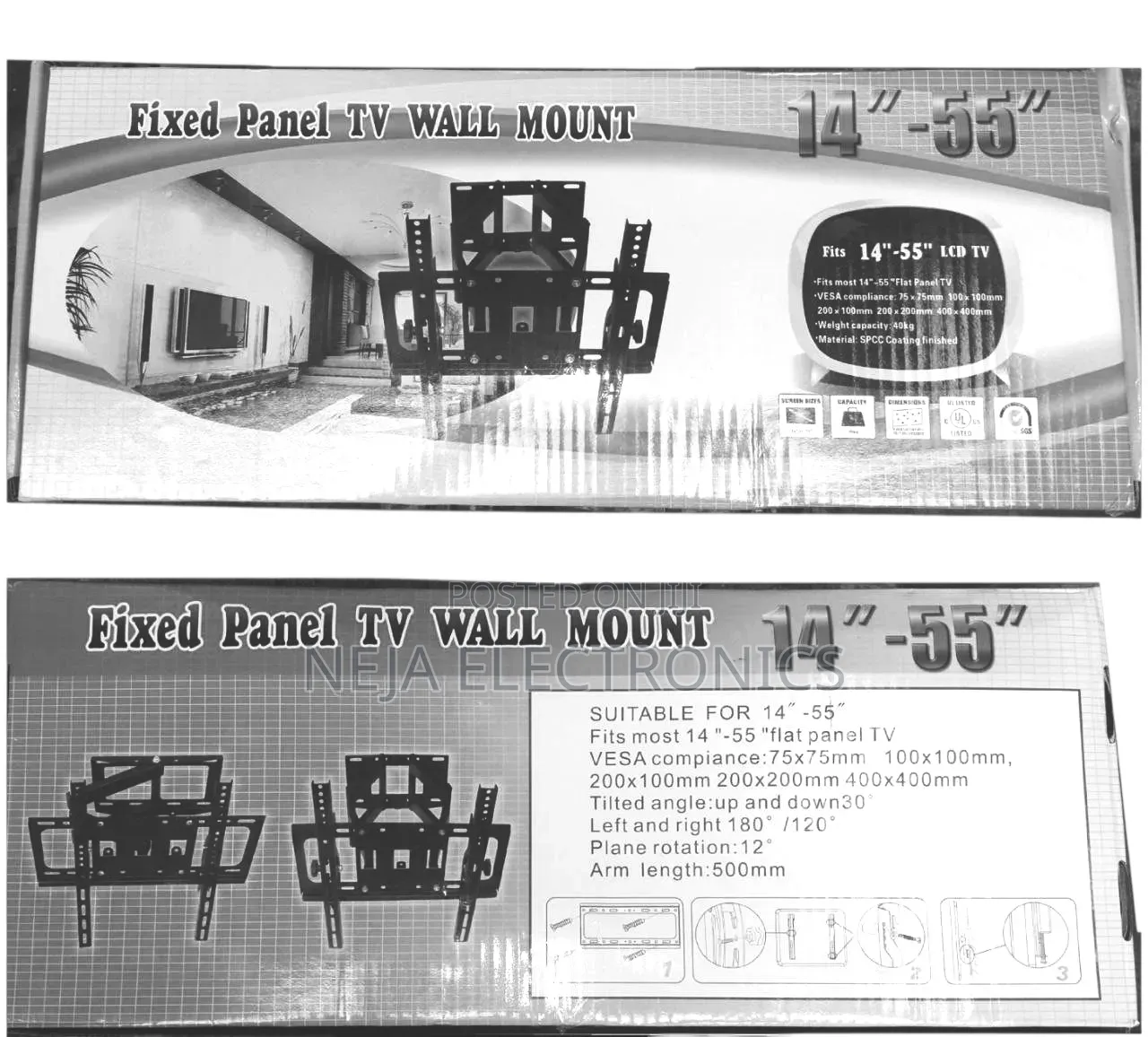 Wall Mounted Fixed Panel TV 14-55.In Delivery