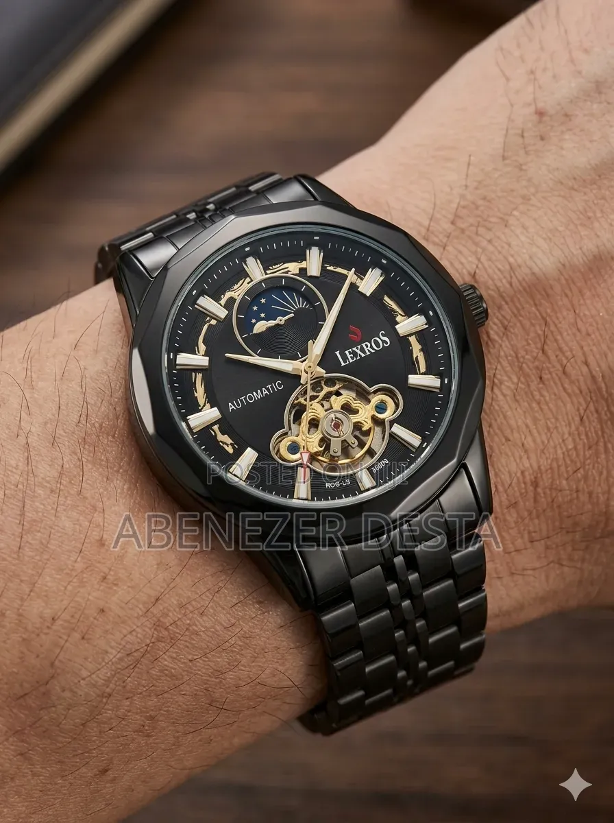 Lexros Grand Men's Waterproof Automatic Mechanical Watch Featuring