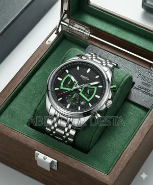 Nibosi Silver Black Men's Classic Watch, Which Features a Stainless