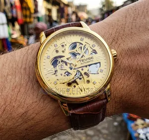 Tevise Automatic Skeleton Wristwatch, Likely Model V389,