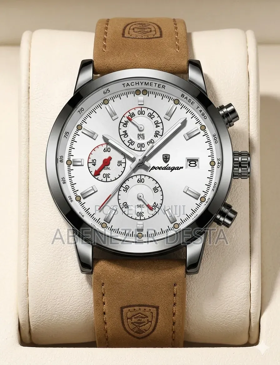 Poedagar Luxury Fashion Leather Wristwatch.