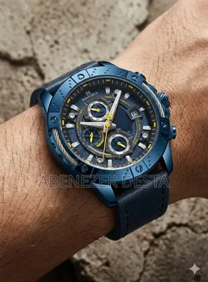 Naviforce Nf8055 Chronograph Watch, Typically Featuring a Blue Dial,